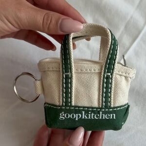 L.L. Bean Canvas Keychain Goopkichen with Green Trim